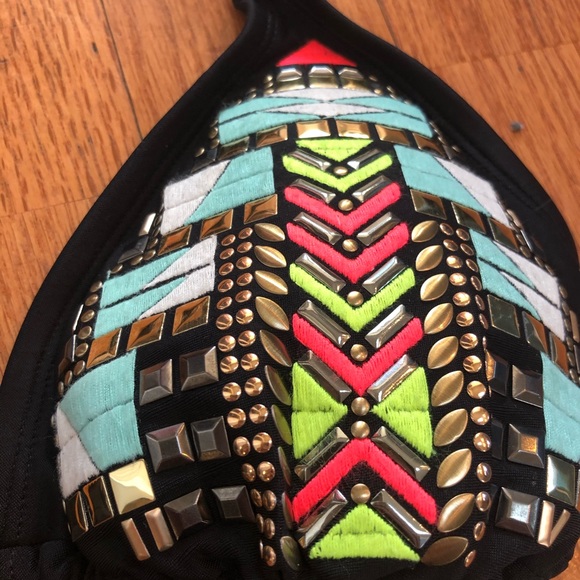 Beaded Colorful Triangle Swimsuit Set - Picture 3 of 5